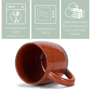 Elanze Designs Speckled Raw Bottom 17 ounce Ceramic Mug, Burnt Orange