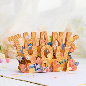 Niewalda Thank You Pop Up Card, 5.9x7.9-3D Pop Up Greeting Card, Thank You Card for Family, Teachers, Friends, Colleague