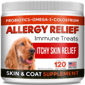 Glucosamine Treats + Allergy Relief Dog Bundle - Joint Supplement w/Omega-3 Fish Oil + Itchy Skin Relief - Chondroitin, MSM + Pumpkin, Enzymes, Turmeric - Skin & Coat - Bacon Flavor + Vegetable Chews