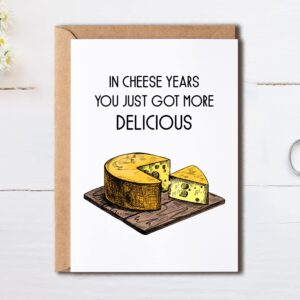 In Cheese Years - You Just Got More Delicious Cheesy Birthday Card - The Cheesiest Happy Birthday Card - Cheesiest Card - Funny Card