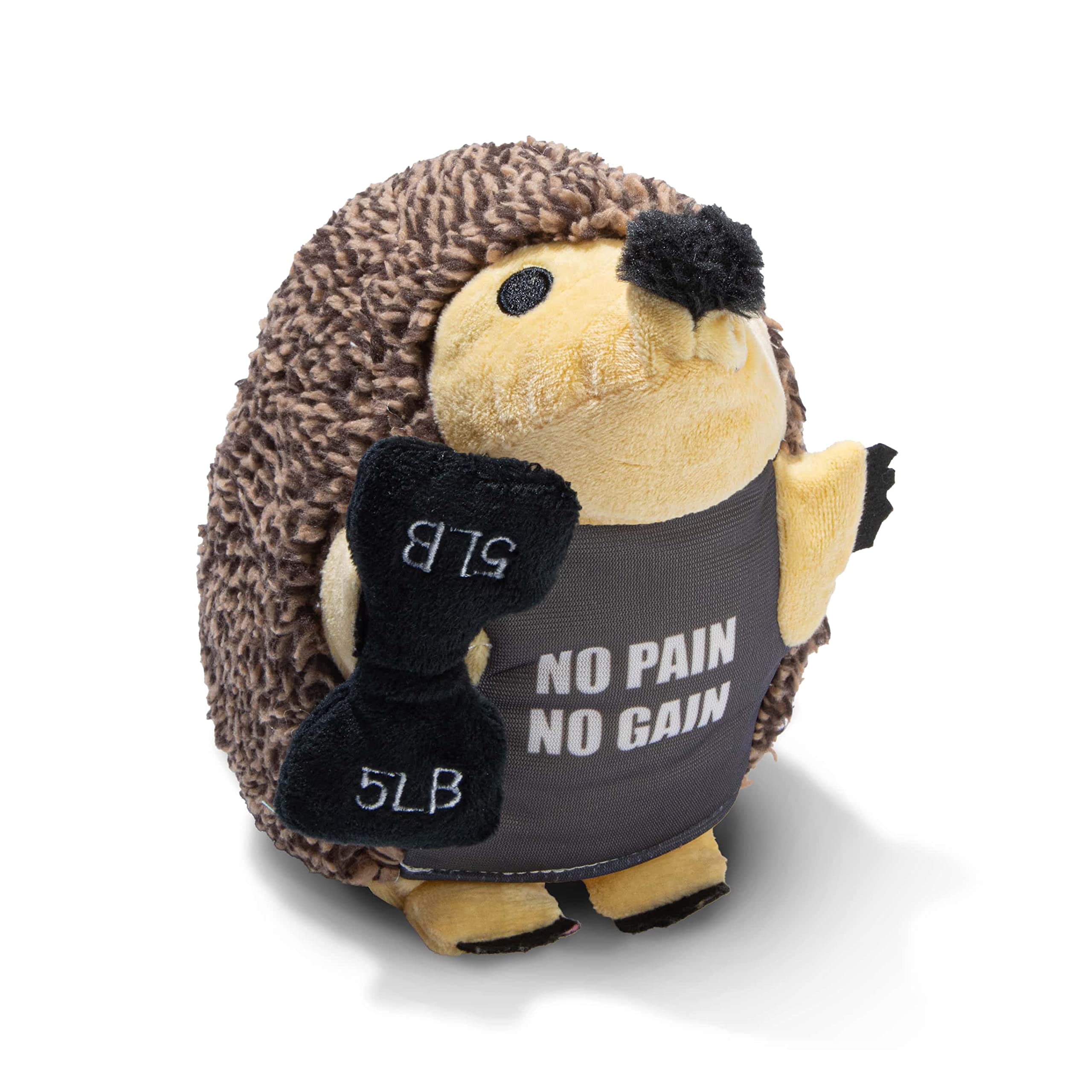 Gym Hedgehog Dog Toy with Plush Dumbbell - Large Chubby Gym Toys For Dogs - Dog Chew Toy - Hedgehog Dog Chew Toys Gym Dog Toy - Gym Toys For Dogs - Fitness Dog Toy - 8" (Single, Fitness)