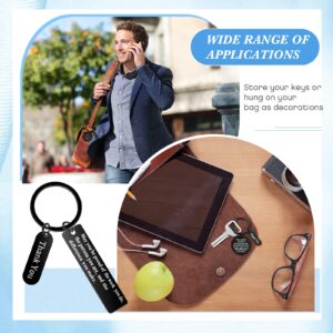 Yinkin 16 Pcs Employee Appreciation Gifts Bulk Thank You Gifts For Coworker Keychain for Office Christmas Favors (Black)