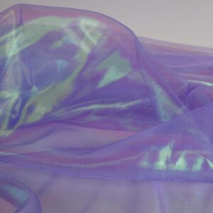 Sheer Iridescent Organza Fabric 58 Inches Wide - 5 Yards Precut - Shinny Wedding Party Decor Fairy Costume Voile Doll Clothes Sewing - Purple