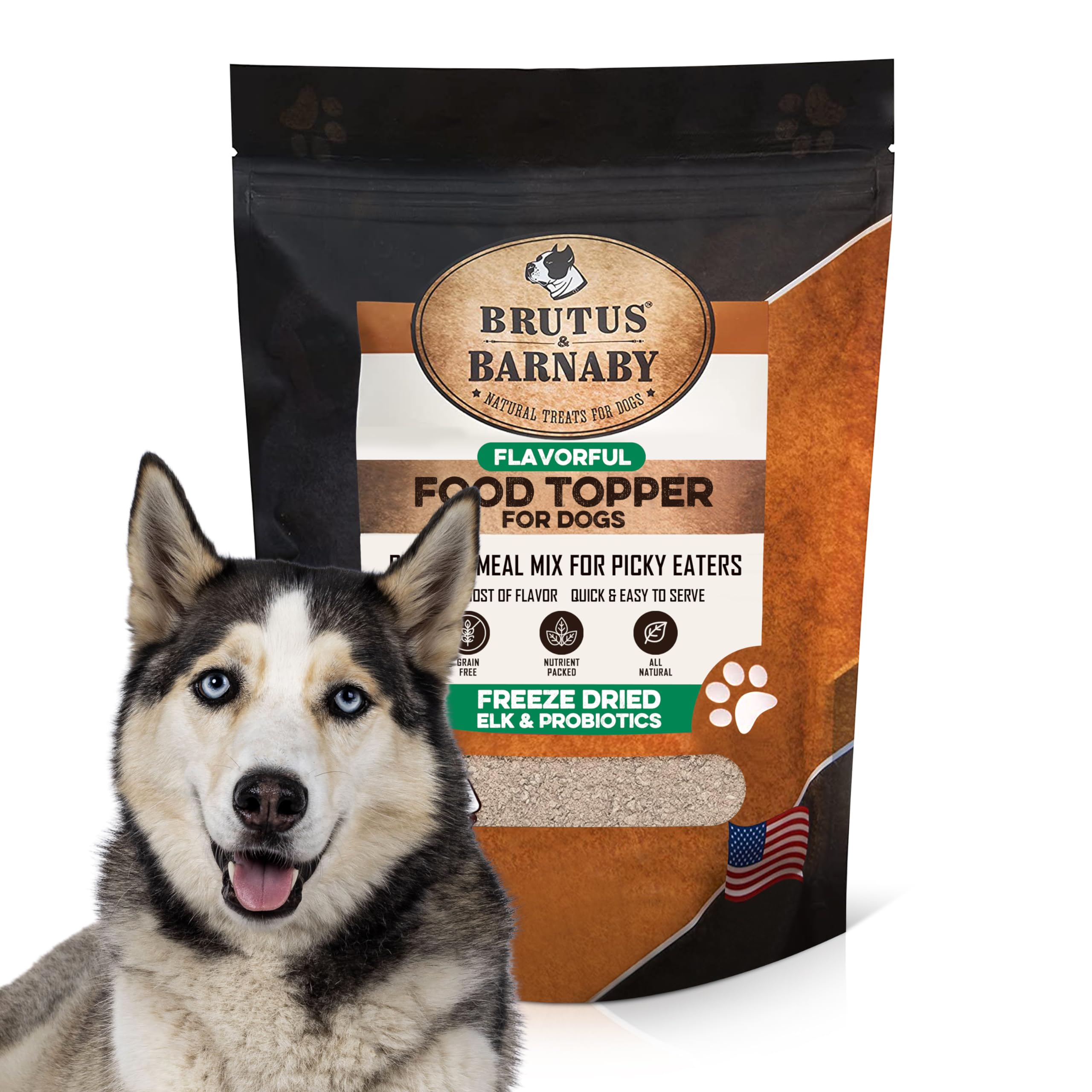 Freeze Dried Dog Food Toppers For Picky Eaters - Raw Elk - Digestive Strength Dog Food Flavoring Supports Gut Health With Healthy Probiotics - Enhance Your Dogs Meal With This Flavor Packed Mix