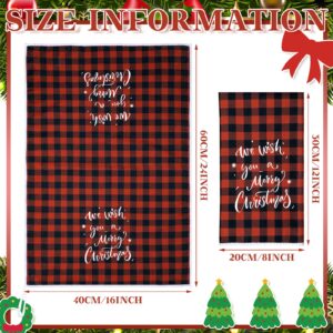 Patelai 4 Pcs Christmas Kitchen Towels Buffalo Plaid Dish Hand Towels 24 x 16 Inch Absorbent Winter Snowman Tea Towels Housewarming Gifts Kitchen Bathroom Christmas Decoration(Red Black,Tree)