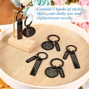 Yinkin 16 Pcs Employee Appreciation Gifts Bulk Thank You Gifts For Coworker Keychain for Office Christmas Favors (Black)