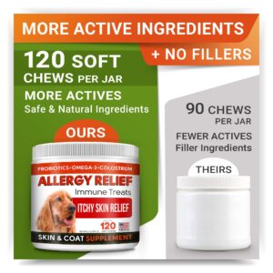 Glucosamine Treats + Allergy Relief Dog Bundle - Joint Supplement w/Omega-3 Fish Oil + Itchy Skin Relief - Chondroitin, MSM + Pumpkin, Enzymes, Turmeric - Skin & Coat - Bacon Flavor + Vegetable Chews