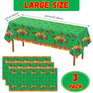 Plastic Chili Pepper Tablecloth Cinco De Mayo Table Cover Disposable Red Chili Decorations Supplies for Rectangular Table Chili Cook Off Party 54 x 108 Inch