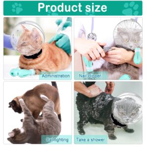 Cat Muzzle for Grooming Cat Adjustable Hood with Cat Paw Covers, Kitten Breathable Anti Bite Muzzles Anti Scratch Boots Silicone Cat Shoes Boots Cat Paw Protector for Cats Bathing Shaving (Large)