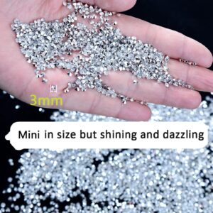 Zhbrchz 12000pcs 3mm Tiny Silver Tone Table Scatter Confetti Crystals Acrylic Diamonds Rhinestones for Table Decorations Party Wedding Decorations Bridal Shower Decorations Vase Beads