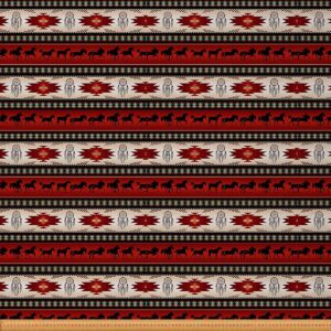 erosebridal horse fabric by the yard, dreamcatcher upholstery fabric, aztec african tribal horse printed decorative fabric, western farm animals exotic nordic style decorative fabric, red, 2 yards