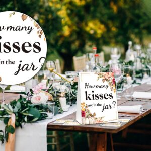 How Many Kisses Are In The Jar Sign, Burgundy Blush Floral Bridal Shower Game, Fall Thanksgiving Pumpkin Baby Shower Sign & Tickets, Wedding,(1 Sign + 50 Guessing Cards),07