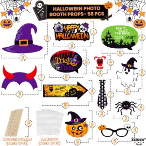 KatchOn, Halloween Photo Booth Props - Large, Pack of 56 | Hocus Pocus Halloween Photo Props for Photoshoot | Halloween Selfie Props, Witch Photo Props | Halloween Birthday Photo Booth Props