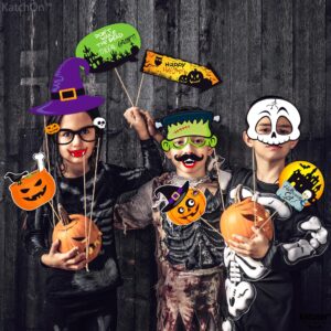 KatchOn, Halloween Photo Booth Props - Large, Pack of 56 | Hocus Pocus Halloween Photo Props for Photoshoot | Halloween Selfie Props, Witch Photo Props | Halloween Birthday Photo Booth Props