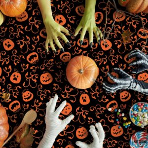 KatchOn, Pumpkin Halloween Tablecloth Plastic - 54x90 Inch, Pack of 3 | Pumpkin Tablecloth, Black and Orange Halloween Table Covers | Halloween Table Cloth Disposable, Pumpkin Halloween Decorations