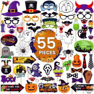 KatchOn, Halloween Photo Booth Props - Large, Pack of 56 | Hocus Pocus Halloween Photo Props for Photoshoot | Halloween Selfie Props, Witch Photo Props | Halloween Birthday Photo Booth Props