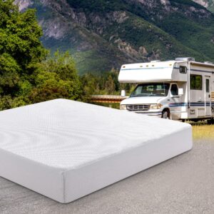 opoiar 10 inch king rv mattress,green tea memory foam mattress for rvs, campers & trailers,bed in a box,pressure relief,medium firm feel gel infused mattress with white cover,supportive,made in usa