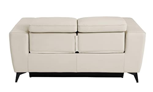 Blackjack Furniture Ferrara Power Reclining Sofa Loveseat with USB Ports to Charge Devices, Adjustable Multi-Position Headrests, Wall Hugger Design, 64.3" W, Beige