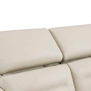 Blackjack Furniture Ferrara Power Reclining Sofa Loveseat with USB Ports to Charge Devices, Adjustable Multi-Position Headrests, Wall Hugger Design, 64.3" W, Beige