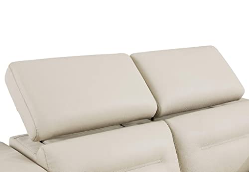 Blackjack Furniture Ferrara Power Reclining Sofa Loveseat with USB Ports to Charge Devices, Adjustable Multi-Position Headrests, Wall Hugger Design, 64.3" W, Beige