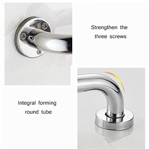 XHALERY Shower Aids,Safety Grab Rails,Bathroom Support Handle,Pure 304 Stainless Steel Bathtub Armrest,Bathtub,Toilet, Bathroom,Kitchen,Stairway Handrail (Color : Silver, Size : 45CM)