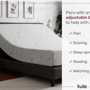 Tulo 8" Medium Comfort Memory Foam Bamboo Pressure Relief Mattress in a Box | King Size