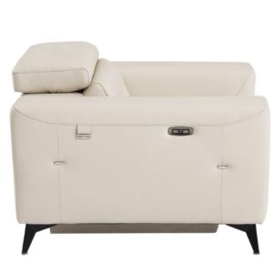 Blackjack Furniture Ferrara Power Reclining Sofa Loveseat with USB Ports to Charge Devices, Adjustable Multi-Position Headrests, Wall Hugger Design, 64.3" W, Beige