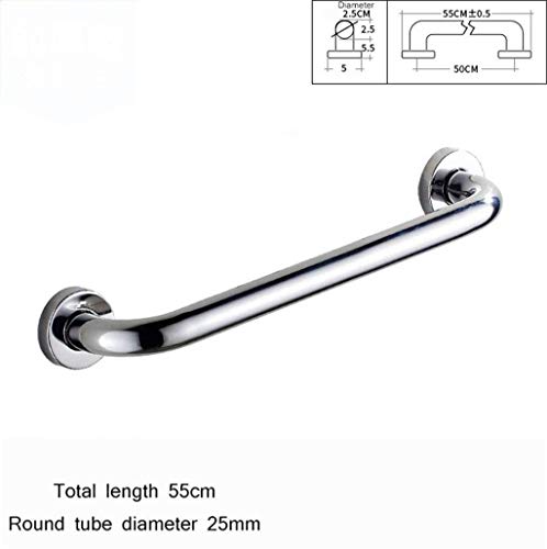 XHALERY Shower Aids,Safety Grab Rails,Bathroom Support Handle,Pure 304 Stainless Steel Bathtub Armrest,Bathtub,Toilet, Bathroom,Kitchen,Stairway Handrail (Color : Silver, Size : 65CM)