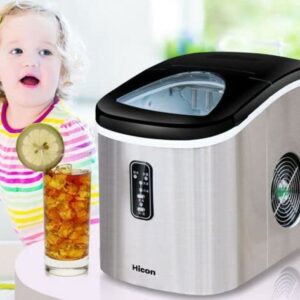 220V Stainless Commercial Ice Cube Maker Portable Ice Machine Restaurant