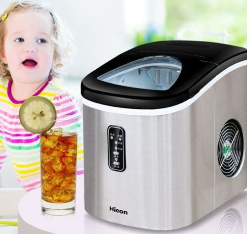 220V Stainless Commercial Ice Cube Maker Portable Ice Machine Restaurant