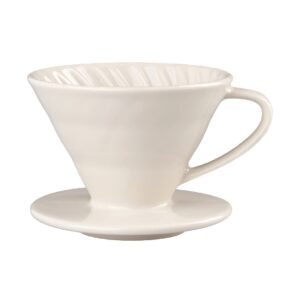 yolife pour over coffee dripper, pour over cone coffee maker, ceramic, 2 cup, off white