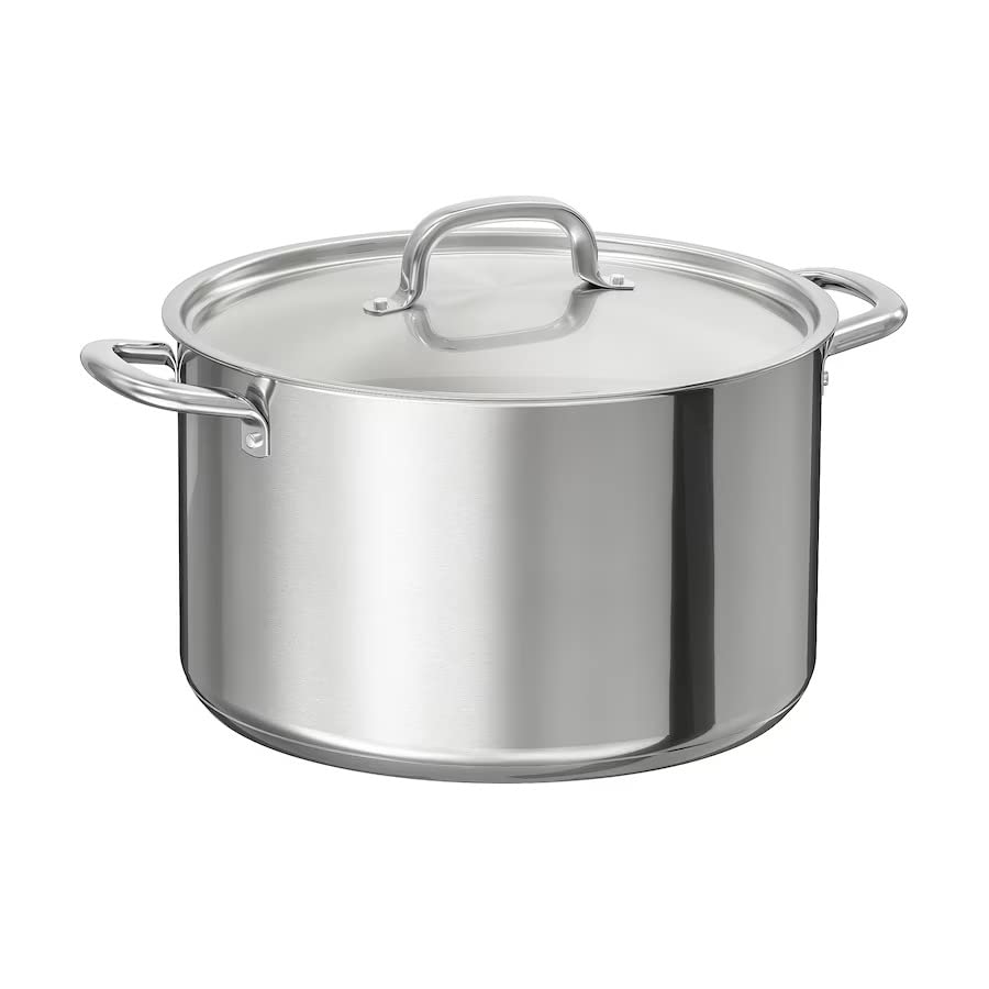 IKEA Elegant Pot with Lid, Stainless Steel (10L)