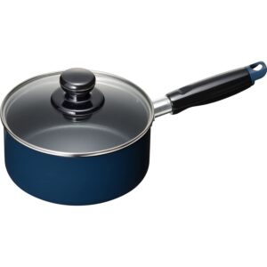 wahei freiz mb-2369 steegee 2 easy care single handle pot, 6.3 inches (16 cm), blue, fluorine resin treatment, induction and gas compatible