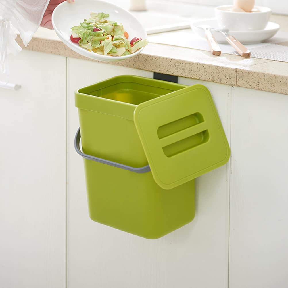 Small Kitchen Compost Bin with Lid 3L Kitchen Waste Bin Household Countertop Container Hanging Small Trash Can for Rubbish Composter