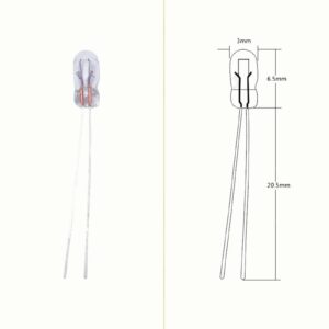MOONDKIST 20Pcs Light Bulbs, 3mm 12V Miniature Lamp Light Bulb, T3 Incandescent Filament Halogen Bulb