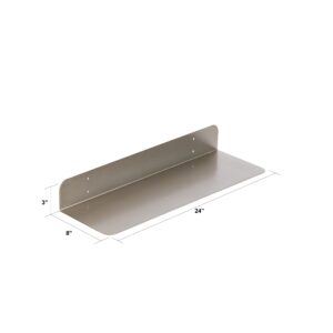 Saffron Fabs 24" x 8" Metal Wall Shelf in Brushed Nickel