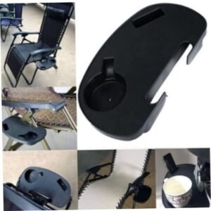 2pcs Universal Cup Holder for Zero Gravity Chair Utility Tray Clip On Chair Table with Mobile Device Slot and Snack Tray.