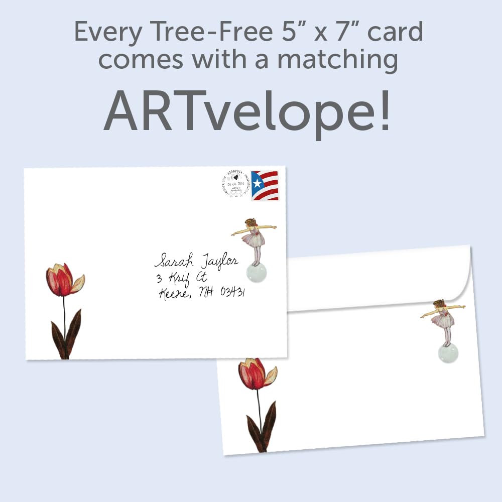 Tree-Free Greetings - Birthday Cards for Daughter - Artful Designs - 1 Card + Matching Envelopes - Made in USA - 100% Recycled Paper - 5"x7" - Floating on a Bubble (GO61459)