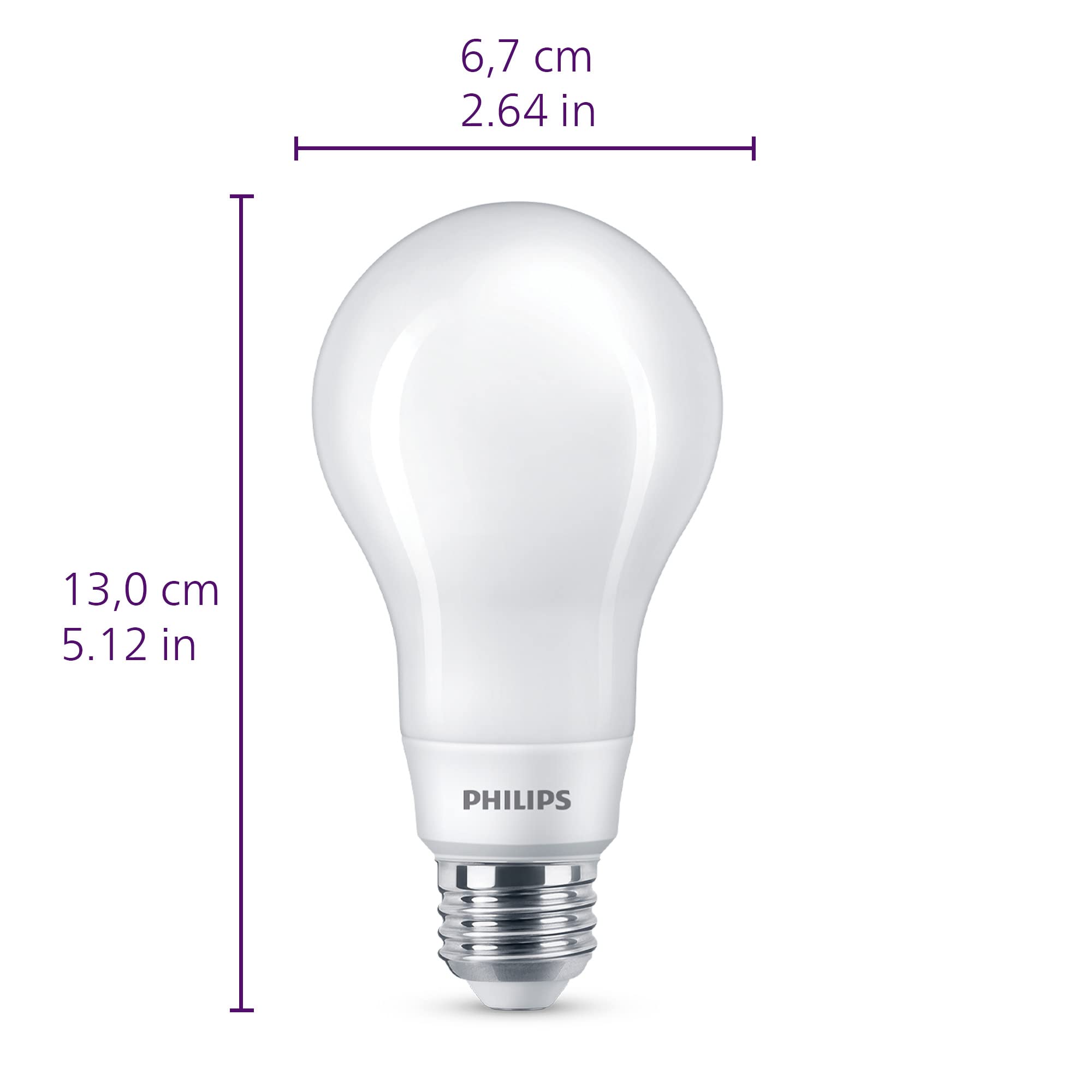 PHILIPS LED White Dial Flicker-Free Frosted Dimmable A21 Light Bulb - EyeComfort Technology - 1600 Lumen - 5 Shades of White - 12W=100W - E26 Base - Indoor - 2-Pack