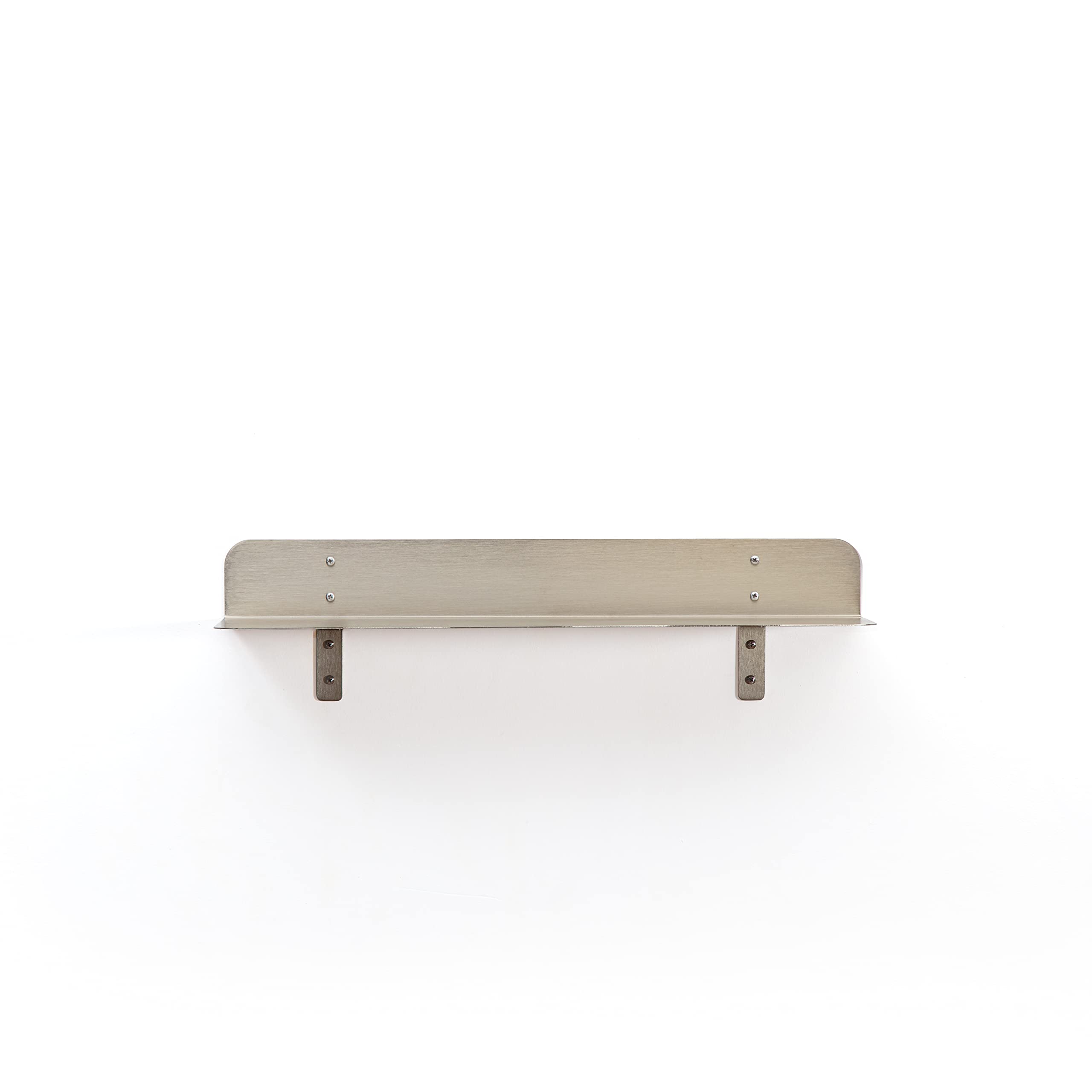 Saffron Fabs 24" x 8" Metal Wall Shelf in Brushed Nickel