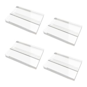 4 pcs clear acrylic place card holders,clear acrylic base wedding signs clear table number holders for wedding party events decoration(2.8 x 2 x 0.4 inch)