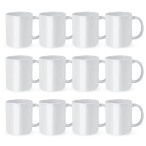 htvront sublimation mugs blank 11 oz - 12 pack tazas para sublimacion - sublimation coffee mugs