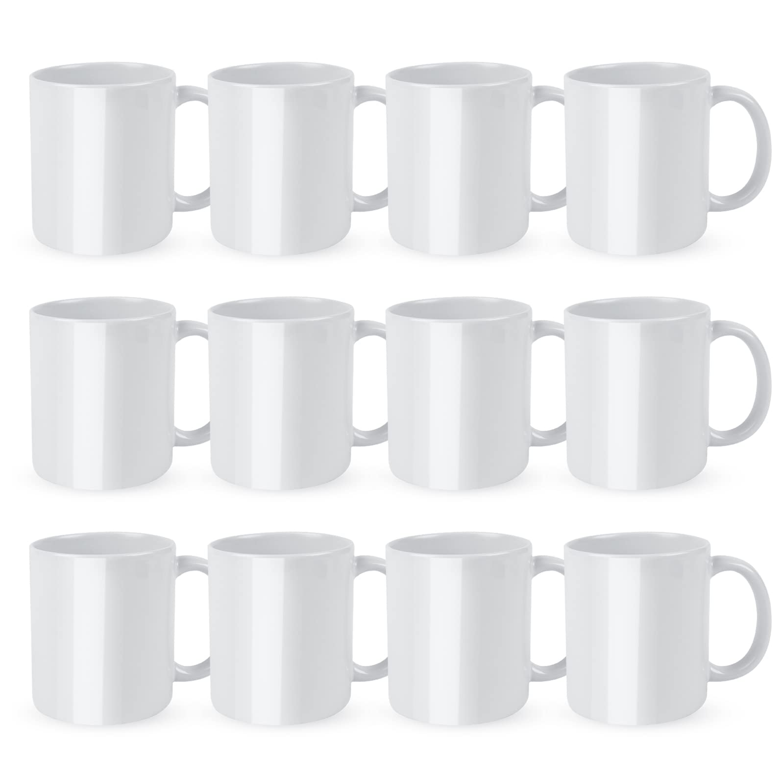 HTVRONT Sublimation Mugs Blank 11 oz - 12 Pack Tazas Para Sublimacion - Sublimation Coffee Mugs