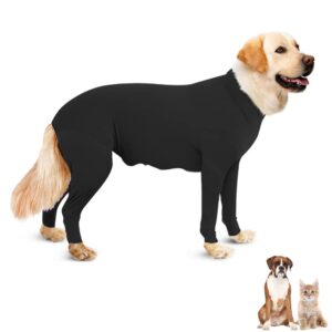 dog recovery suit abdominal wound after surgery wear, dog anti-licking elastic tights bodysuit, preventing full body for shedding, allergy, wound protection, e collar alternative