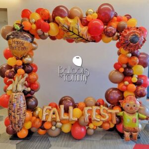 141Pcs Fall Balloon Arch Garland Kit-with Burnt Orange Burgundy Brown Yellow Gold Balloons Maple Leaves for Thanksgiving Friendsgiving Autumn Party Supplies Birthday Baby Shower Decorations