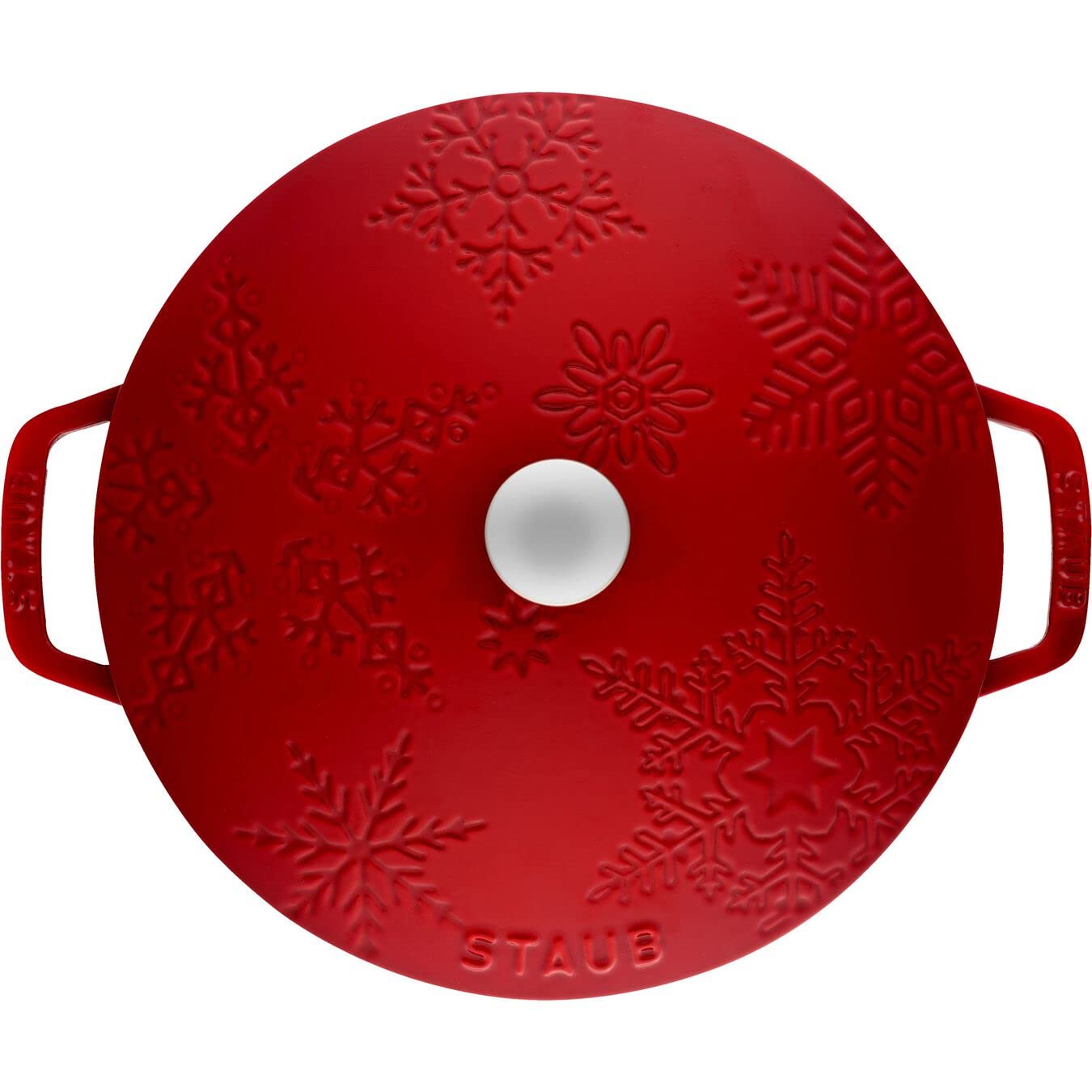 STAUB CAST Iron 24CM Snowflake, Cherry RED, Round French Oven