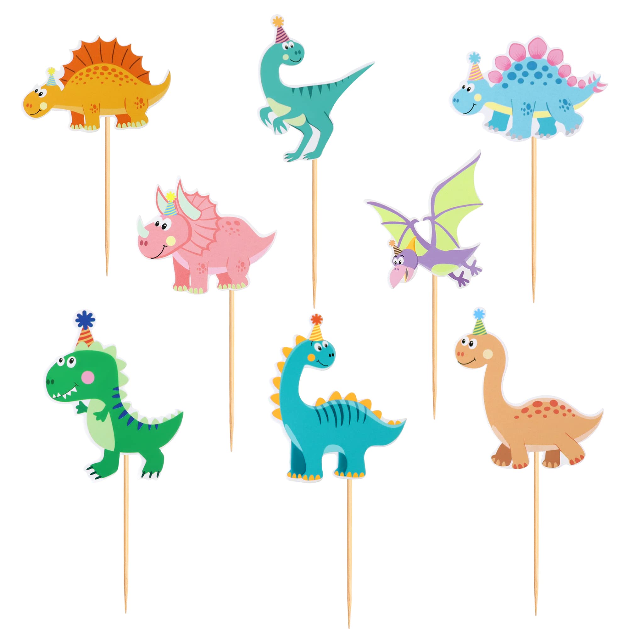 Ercadio 32 Pack Dinosaur Cupcake Toppers Baby Cute Dinosaur Cupcake Picks Dino Theme Baby Shower Kids Birthday Party Cake Decorations Supplies