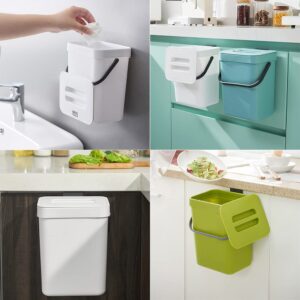 Small Kitchen Compost Bin with Lid 3L Kitchen Waste Bin Household Countertop Container Hanging Small Trash Can for Rubbish Composter