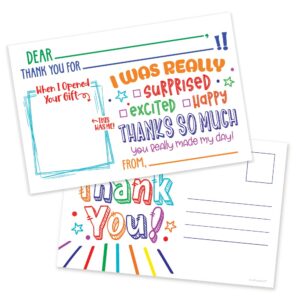 m&h invites 50 kids thank you fill in the blank cards - thank you postcards for boys or girls