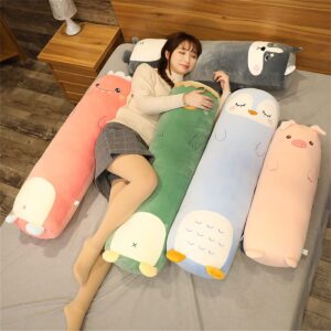 LVPU Kawaii Bear Long Body Pillow - 39.3" Plush Stuffed Animal - Soft, Huggable Comfort for Adults and Kids for Birthdays, Valentines - Cute and Fuzzy Boyfriend Pillow